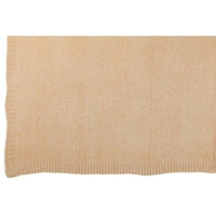 Plaid en chenille beige 170x130 cm