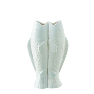 Vase en grès bleu clair 35,5x24,5x10,5cm