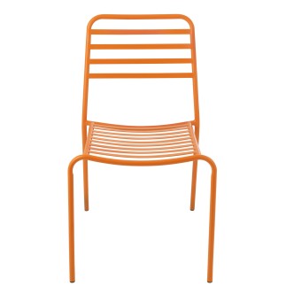 Chaise de jardin en métal orange 50x56x81 cm