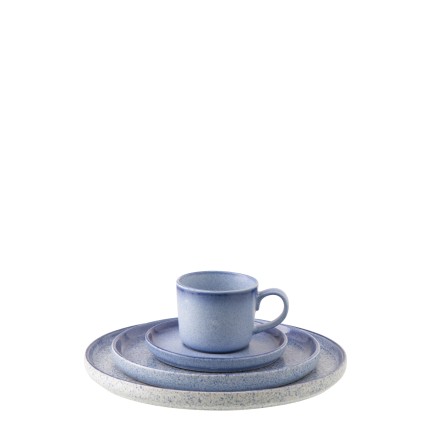 Assiette plate en céramique bleu 26.7x26.7x2 cm