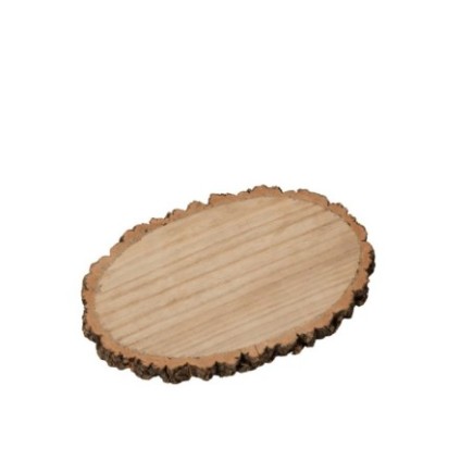 Disque ovale en bois naturel 28x18x2 cm