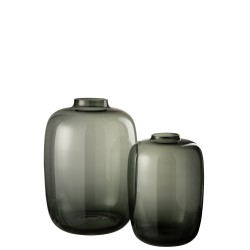 Vase en verre gris 30x30x45 cm
