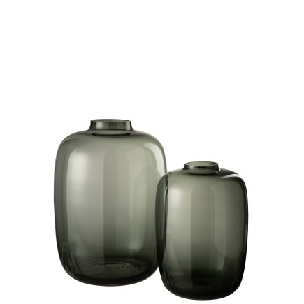 Vase en verre gris 30x30x45 cm