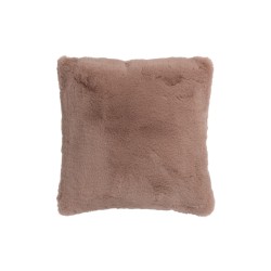 Coussin carré en polyester rose poudré 44x41cm