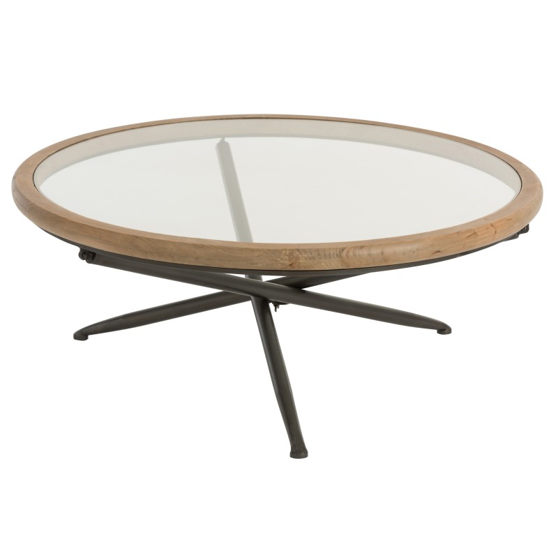 Table ronde en métal marron 100x100x40 cm Table ronde en métal marron 100x100x40 cm