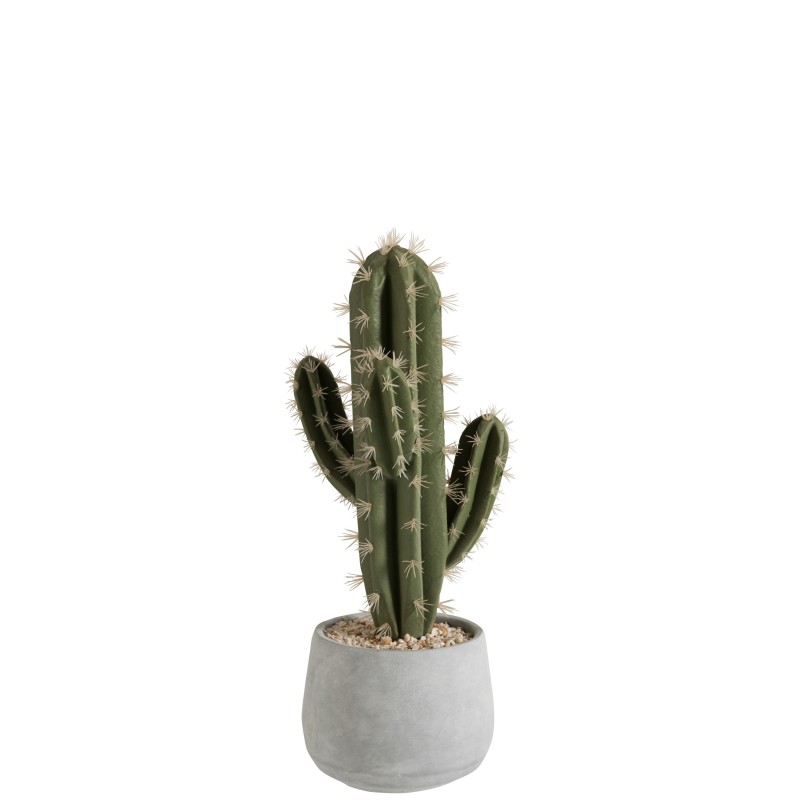 Suculente en pot en ciment et plastique vert 17x17x46 cm Suculente en pot en ciment et plastique vert 17x17x46 cm