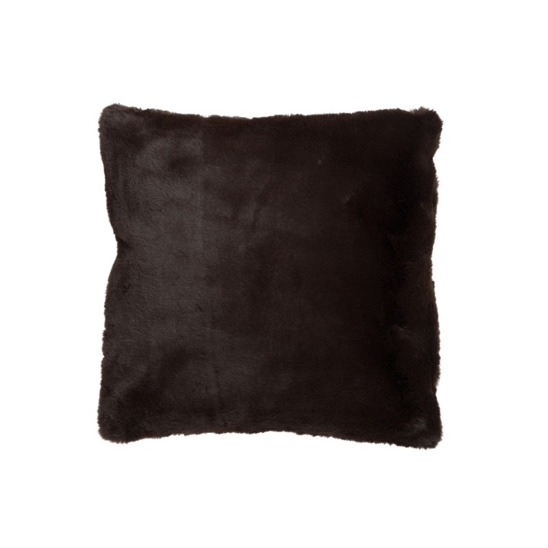 Coussin carré en polyester marron foncé 45x45cm
