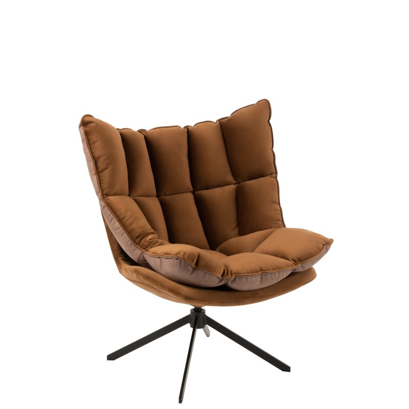Fauteuil relax en tissu marron 92x78x73cm Fauteuil relax en tissu marron 92x78x73cm