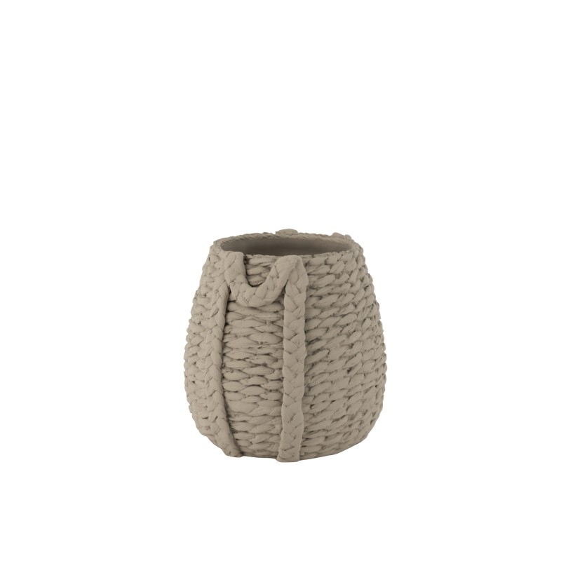 Cache-pot en ciment gris 31.5x27x38 cm Cache-pot en ciment gris 31.5x27x38 cm
