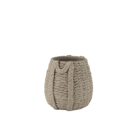Cache-pot en ciment gris 31.5x27x38 cm