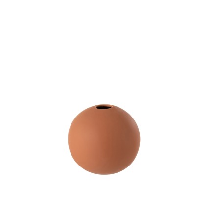 Vaso a sfera in ceramica arancione ruggine 18x18 cm