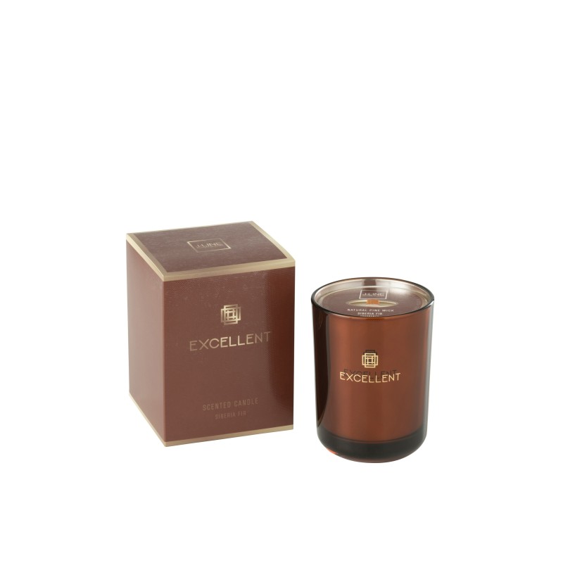 Vela perfumada de 50 horas en tarro de vidrio marrón de 9.1x9.1x12.2 cm Vela perfumada de 50 horas en tarro de vidrio marrón de 9.1x9.1x12.2 cm