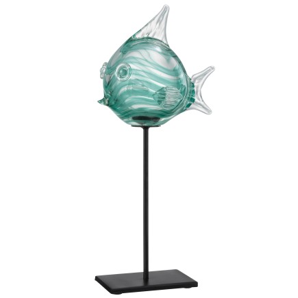 Pesce su base in vetro Azur 17x12x38 cm