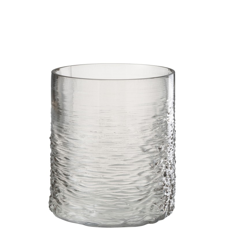 Photophore en verre gris 19.5x19.5x22.5 cm Photophore en verre gris 19.5x19.5x22.5 cm