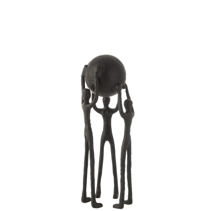 Objeto decorativo de aluminio negro de 16.5x19x46.5 cm Objeto decorativo de aluminio negro de 16.5x19x46.5 cm