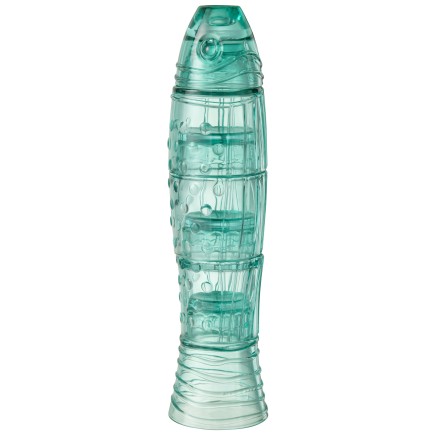 Bicchiere impilabile a forma di pesce azzurro 9x9x36 cm