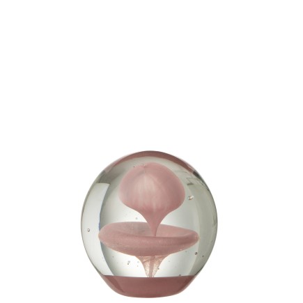 Pisapapeles de vidrio rosa de 10x10x10 cm