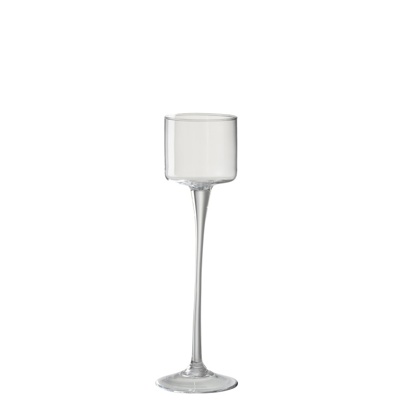 Photophore en verre transparent 9x9x33 cm Photophore en verre transparent 9x9x33 cm