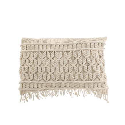 Coussin rectangulaire en textile blanc 60x37.5x13 cm