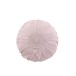 Coussin rond avec dentelle en coton mauve 39x39cm Coussin rond avec dentelle en coton mauve 39x39cm