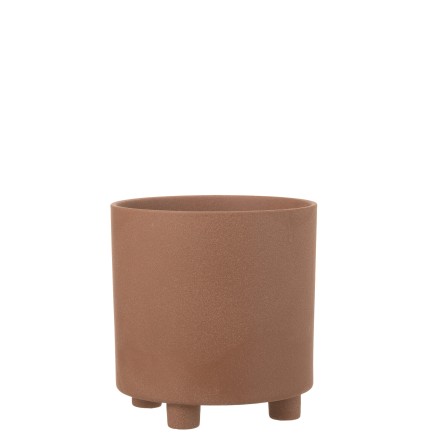 Cache-pot en céramique marron 26.5x26.5x27.5 cm