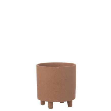 Cache-pot en céramique marron 20.5x20.5x21 cm