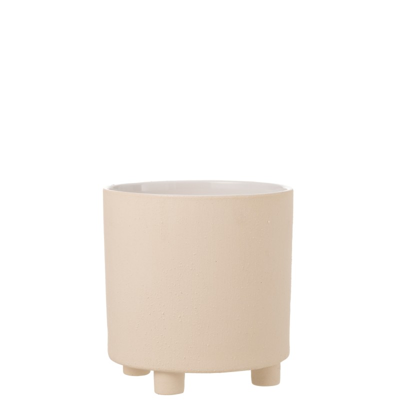 Cache-pot en céramique beige 26x26x27 cm Cache-pot en céramique beige 26x26x27 cm