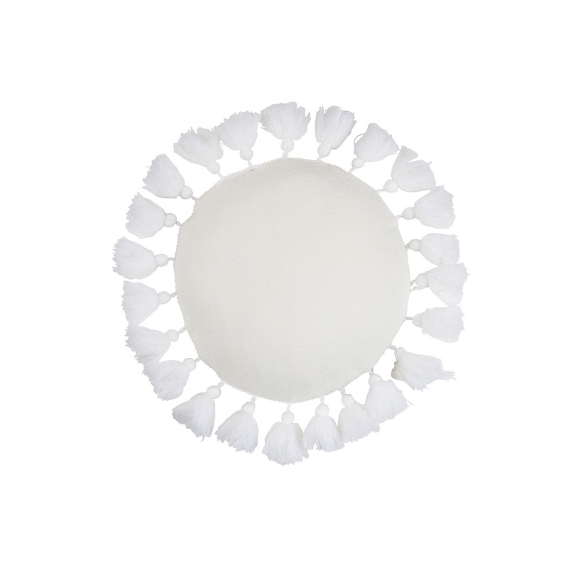 Coussin rond en polyester blanc 45x45cm - Coussin d'extérieur Coussin rond en polyester blanc 45x45cm - Coussin d'extérieur