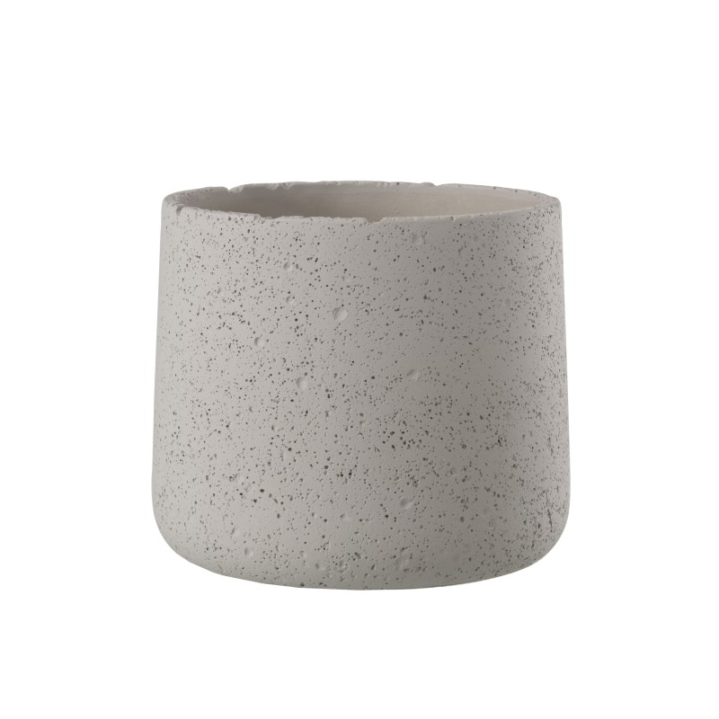 Cache-pot en ciment poreux de couleur taupe Cache-pot en ciment poreux de couleur taupe