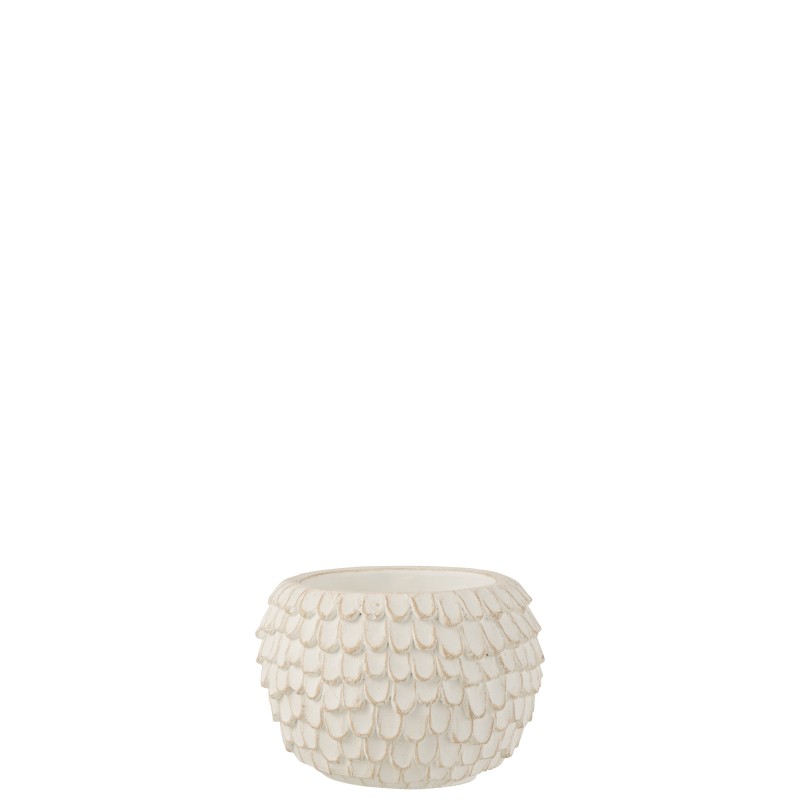 Cache-pot en céramique blanc 19x19x12.5 cm Cache-pot en céramique blanc 19x19x12.5 cm