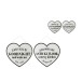 Conjunto de 2 carteles de corazón de metal blanco de 40x0.2x52 cm Conjunto de 2 carteles de corazón de metal blanco de 40x0.2x52 cm