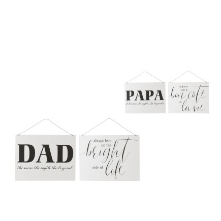 Conjunto de 2 carteles de metal blanco de 35x0.5x36.5 cm