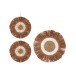 Set de 3 décorations murales rondes en Raphia marron 62x62x1 cm Set de 3 décorations murales rondes en Raphia marron 62x62x1 cm
