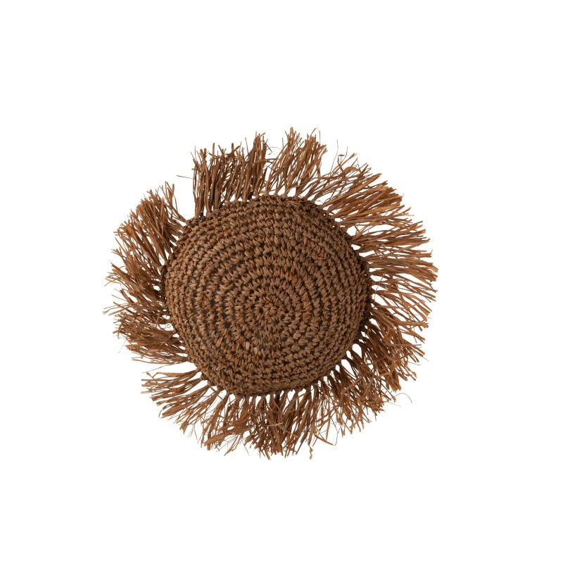 Coussin rond en rotin raphia marron 34x34cm - Coussin d'extérieur Coussin rond en rotin raphia marron 34x34cm - Coussin d'extérieur