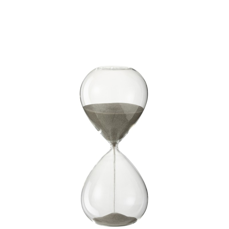 Sablier en verre sable gris 23 cm Sablier en verre sable gris 23 cm
