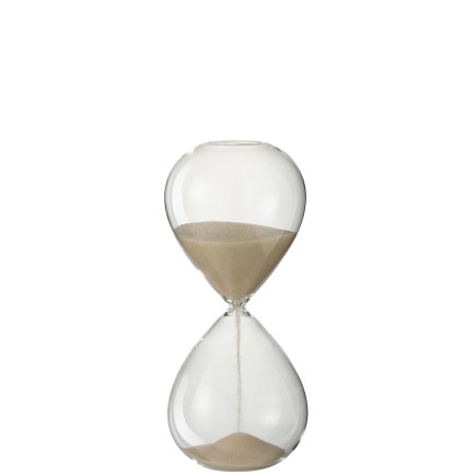 Reloj de arena de vidrio arena beige 23.5 cm