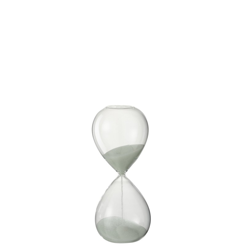 Reloj de arena de vidrio con arena blanca de 19 cm Reloj de arena de vidrio con arena blanca de 19 cm