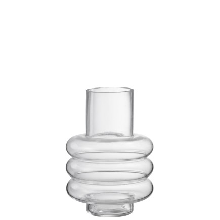 Vase avec boudin en verre transparent 13x13x20 cm