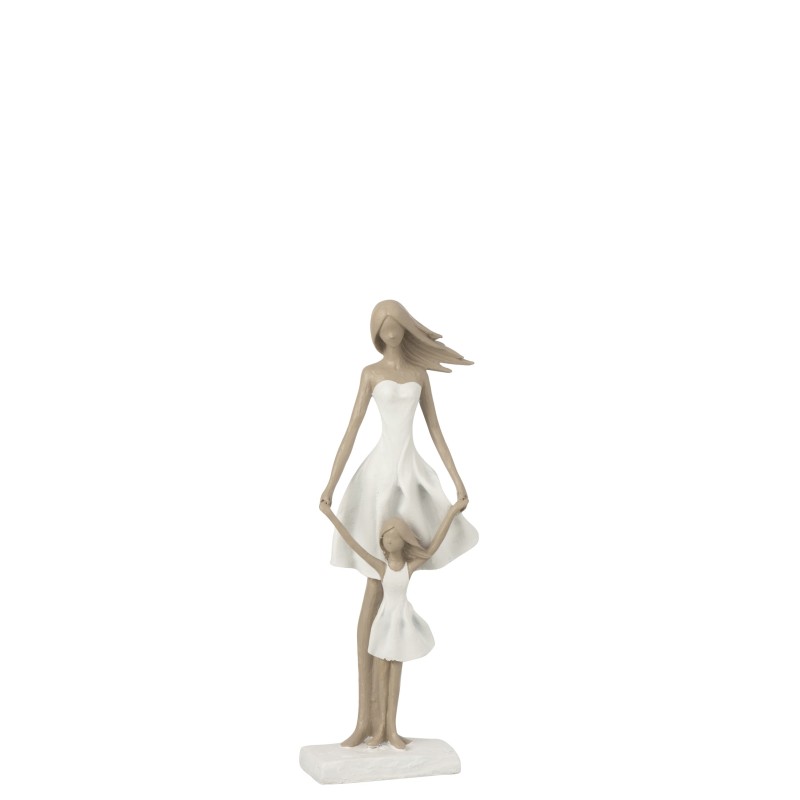 Madre e hija en resina blanco 12x7.5x32.5 cm