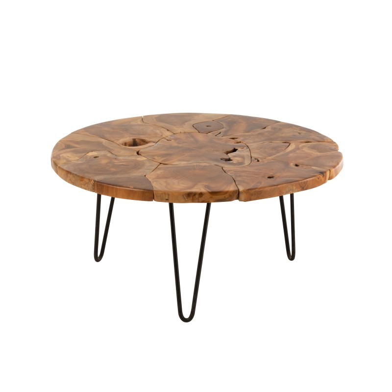 Table de salon en bois marron 80x80x36.5 cm Table de salon en bois marron 80x80x36.5 cm