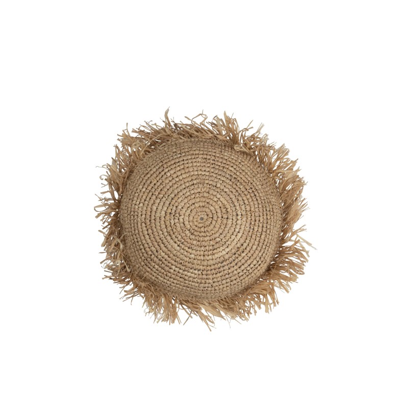 Cojín redondo de rafia natural 40x40cm - Cojín de exterior Cojín redondo de rafia natural 40x40cm - Cojín de exterior
