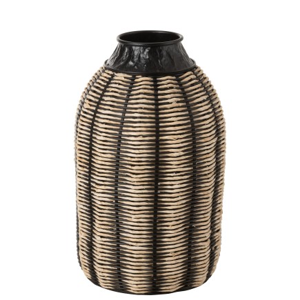 Vaso in rattan nero 32x32x56 cm