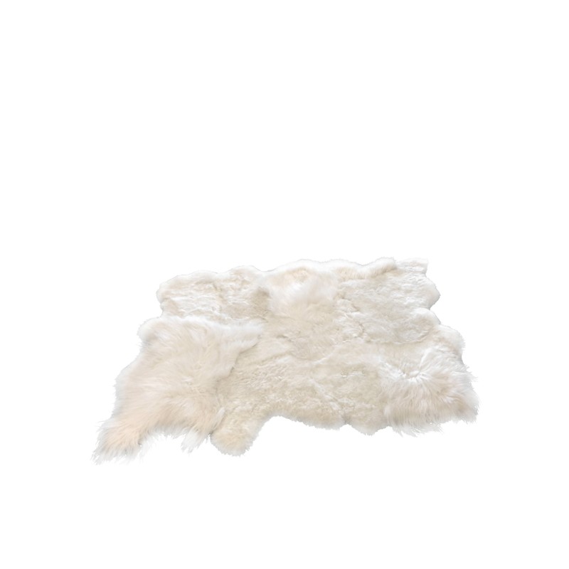 Alfombra de piel de oveja blanca de 205x143x12 cm