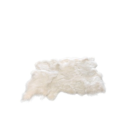 Alfombra de piel de oveja blanca de 205x143x12 cm