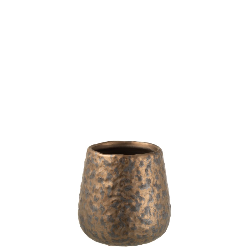 Cache-pot rond en céramique cuivre 12x12x13 cm Cache-pot rond en céramique cuivre 12x12x13 cm