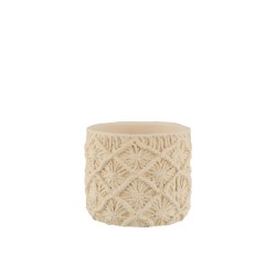 Cache-pot en ciment blanc 18x18x17 cm
