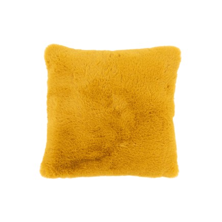 Coussin carré en polyester ocre 45x45cm