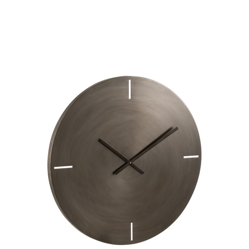 Horloge ronde en métal gris 77x4x77 cm Horloge ronde en métal gris 77x4x77 cm