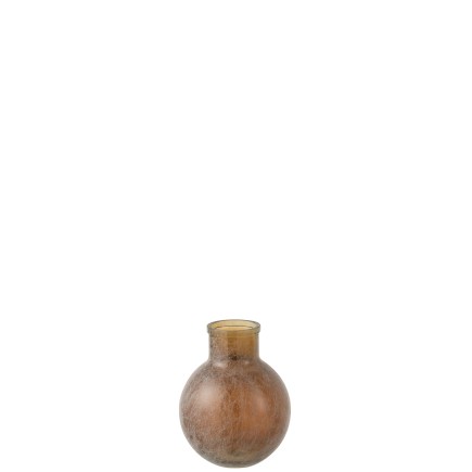 Vase boule en verre marron 24x24x31 cm