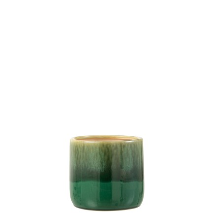 Cachepot en céramique verte